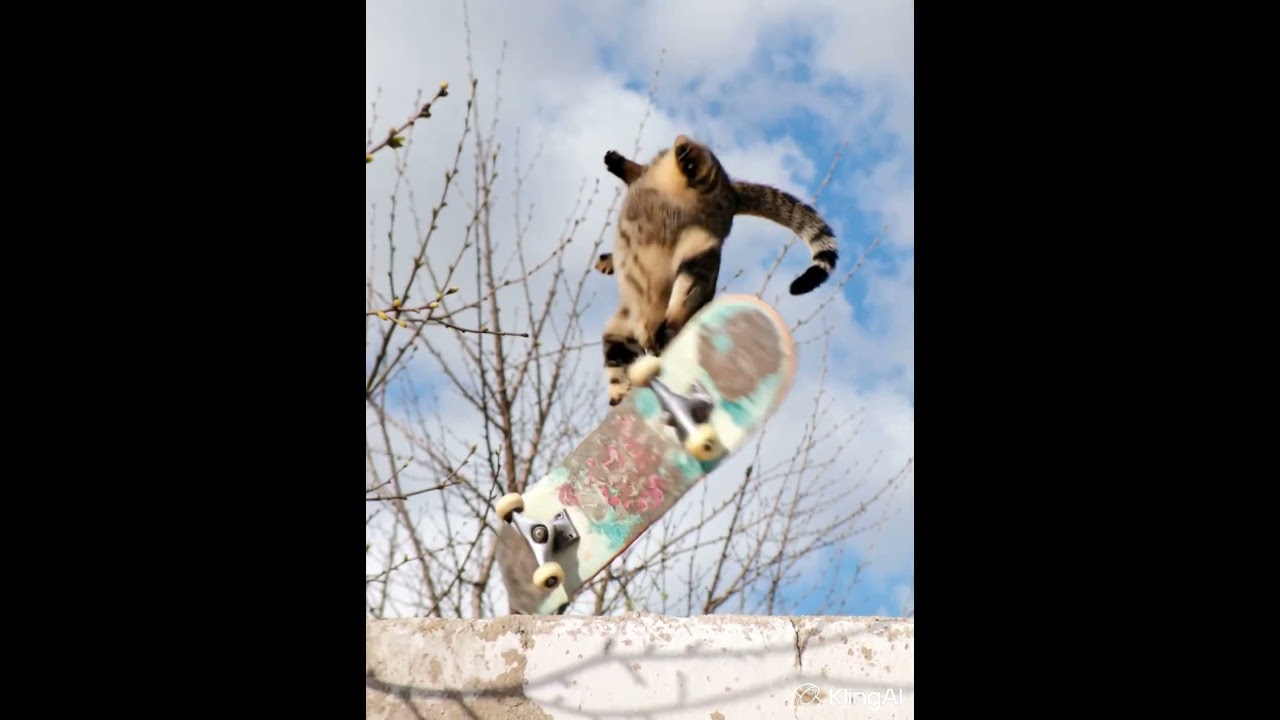 TONY CATS, the most agile cat on a skateboard