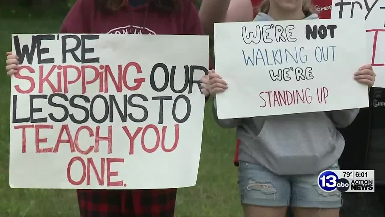 Erie Mason High School students protest for safety and security
