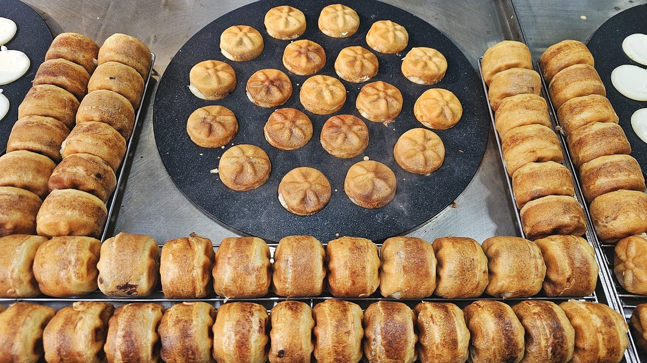 겨울간식 광명시장 원조 국화빵의 달인ㅣkorean master of chrysanthemum bread - korean street food
