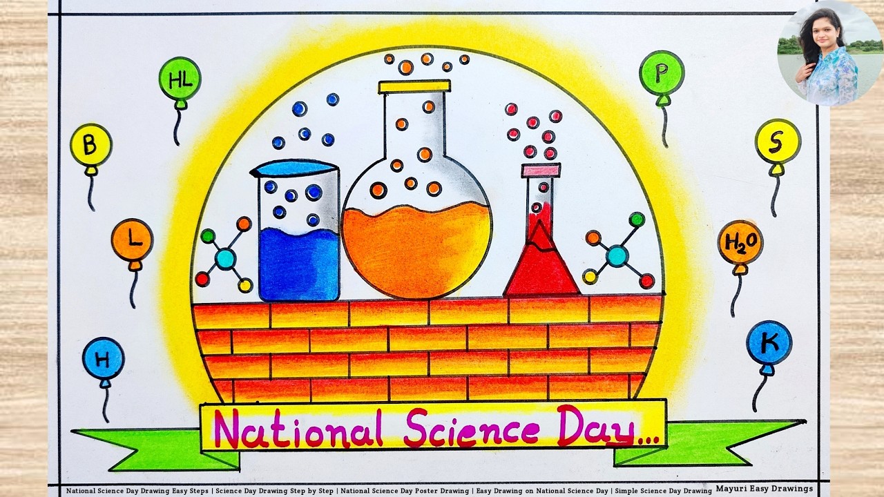 Simple Science Day Easy Drawing for Competition | National Science Day Poster Drawing |28th February