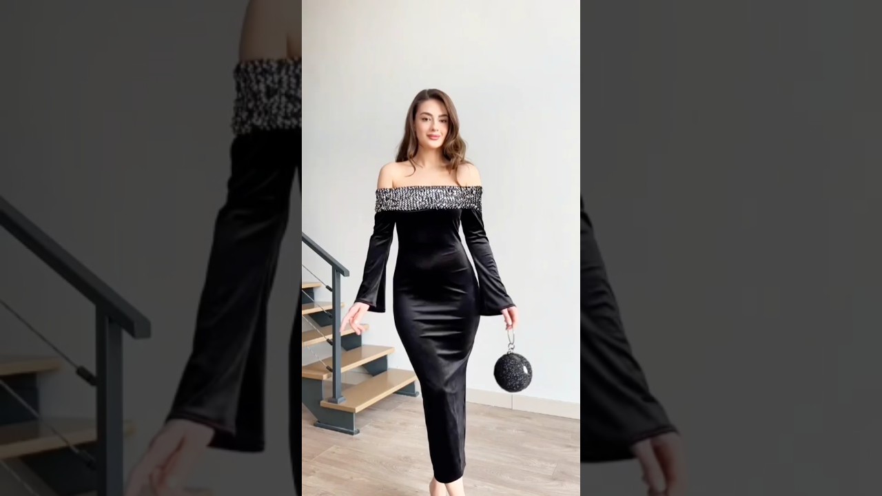 Off the shoulder new bodycon dress | Trendy bodycon velvet dress try on haul #fashion #shorts