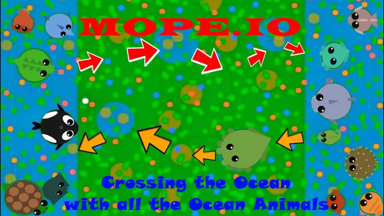Crossing the Oceans with All The Ocean Animals - Ocean Animals Gameplay ( Mope.io) (Tritus Reupload)
