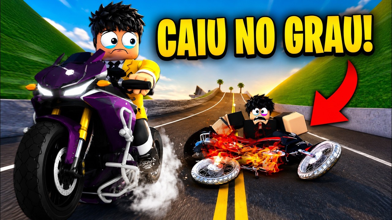 MEU AMIGO CAIU FEIO NA DESCIDA DO GRAU! 💥 MOTOR EXPLODIU NO ROBLOX RP