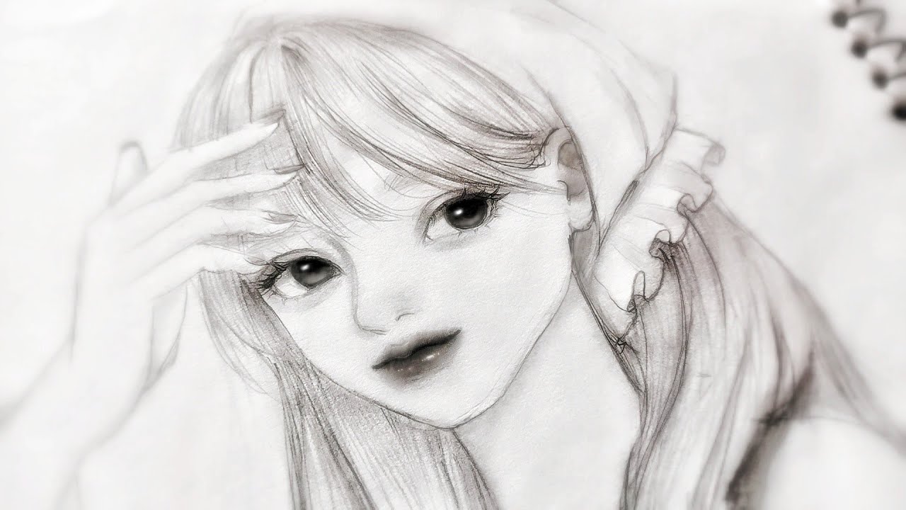 Drawing pretty girl ✨ | easy sketch simple totorial by Pencil palette 🎨