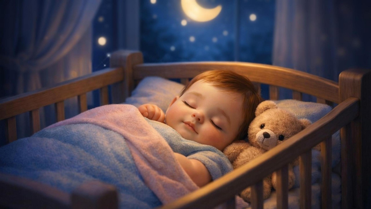 😴 Gentle Baby Sleep 🌙 Mozart Lullaby Under the Moon 💤 | 3 Hours Night Music
