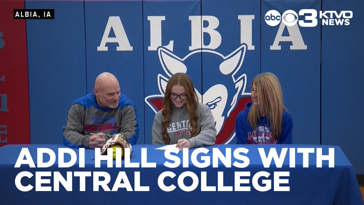 Albia's Addi Hill signs with Central College to play softball