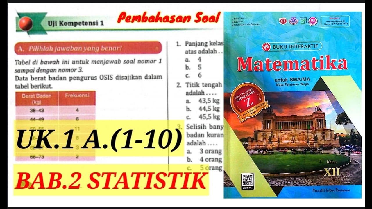 UK.1 STATISTIK A (1-10) Matematika Wajib Kelas XII (Buku PR Itan Pariwara)