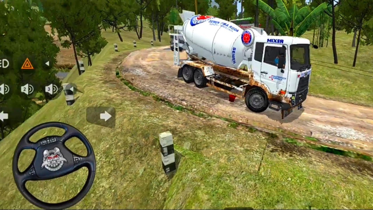 Cement Mixture Truck Driving Heavy Operation Mod l Construction Truck