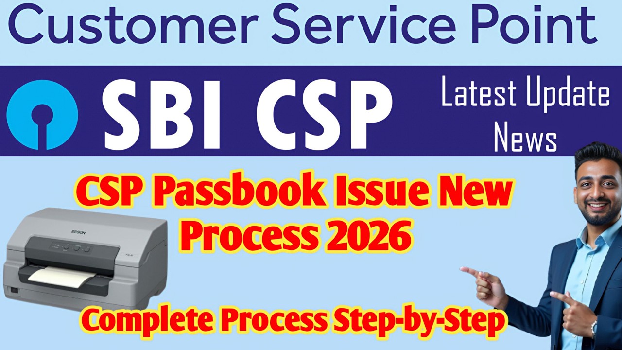 CSP Passbook Issue New Process 2026 | SBI CSP New Update 2026 | #sbicsp #sbicspnewupdate