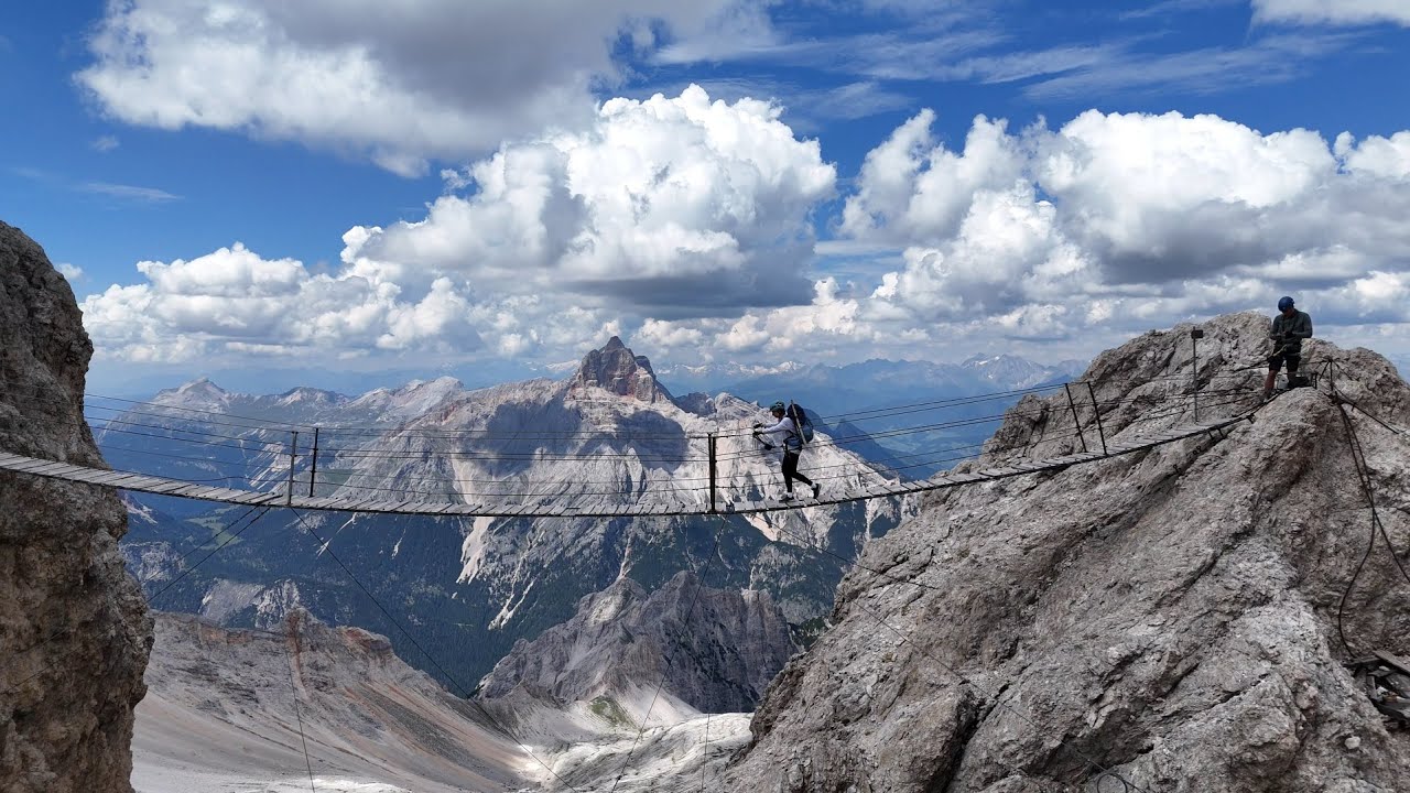 Dolomity Via Ferrata Ivano Dibona trasa przejścia do Bivacco Buffa Di Perrero