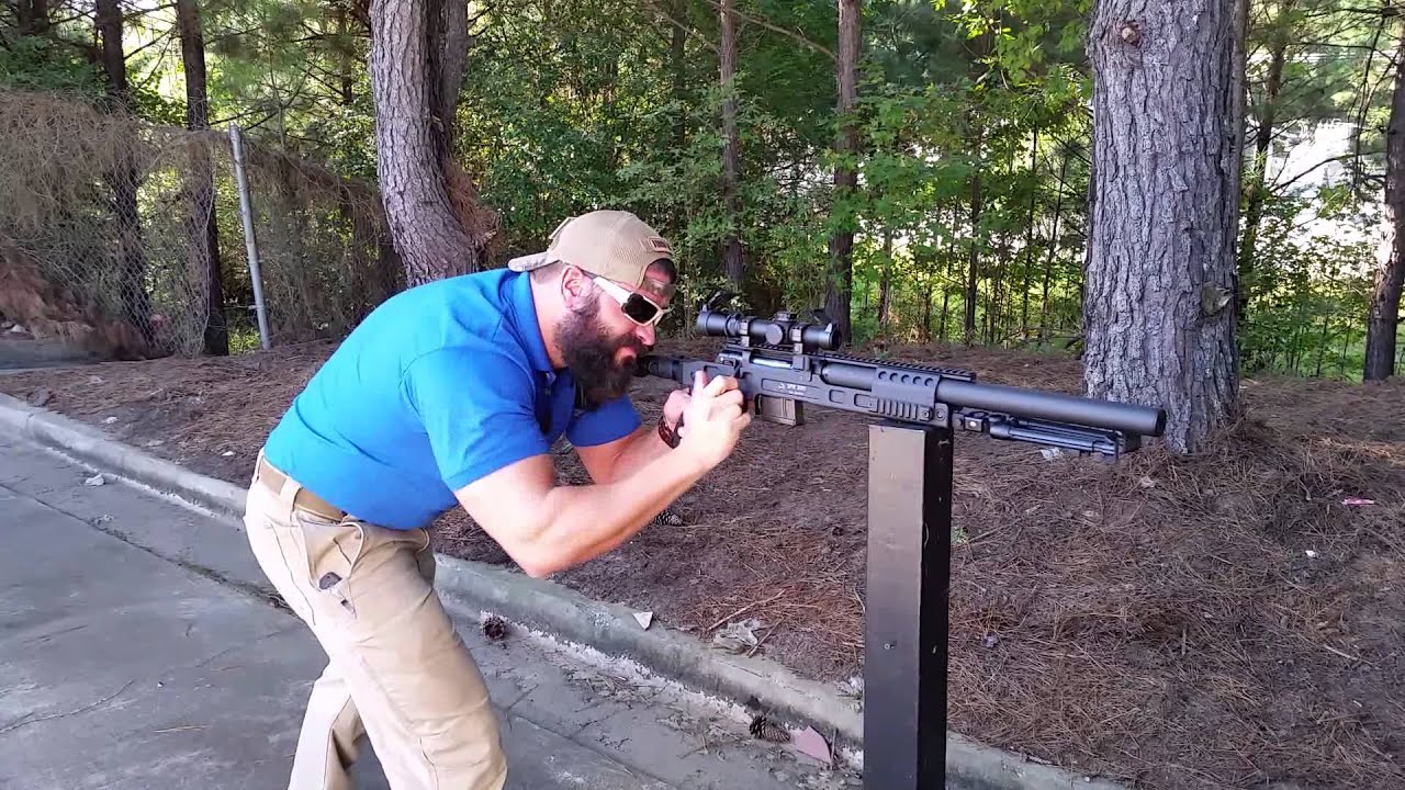 Shooting Suppressed Br&uuml;gger & Thomet SPR300 300BLK Sniper Rifle
