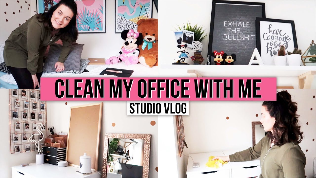 GRAPHIC DESIGN OFFICE TOUR & CLEAN WITH ME | Studio Vlog