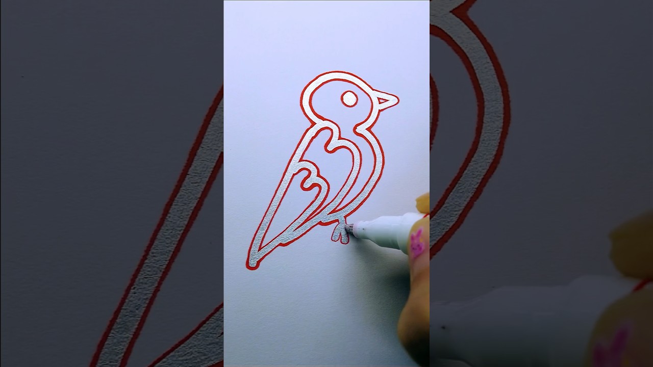 Drawing a bird with numbers 1 to 7🐦🐦 step by step #shorts #drawing #bird #howtodraw  #easydrawing