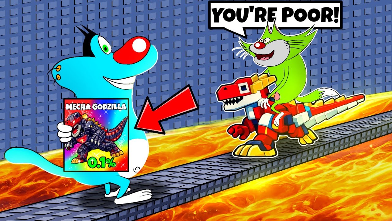 Roblox Oggy Pretending To Be Noob In +1 Speed Escape On Dinosaur With Jack 