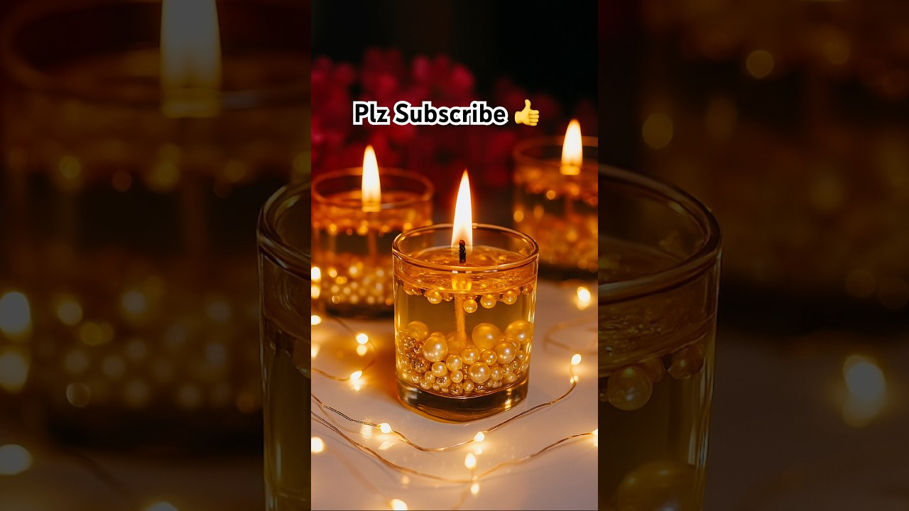 ✨ Beautiful Water Candle in Glass 🕯️ | Easy DIY Candle Decoration 💧 | Diwali Decor Idea