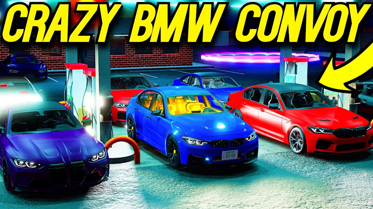 CRAZY BMW CONVOY CUTTING UP THROUGH TRAFFIC IN MIDNIGHT CHASERS!