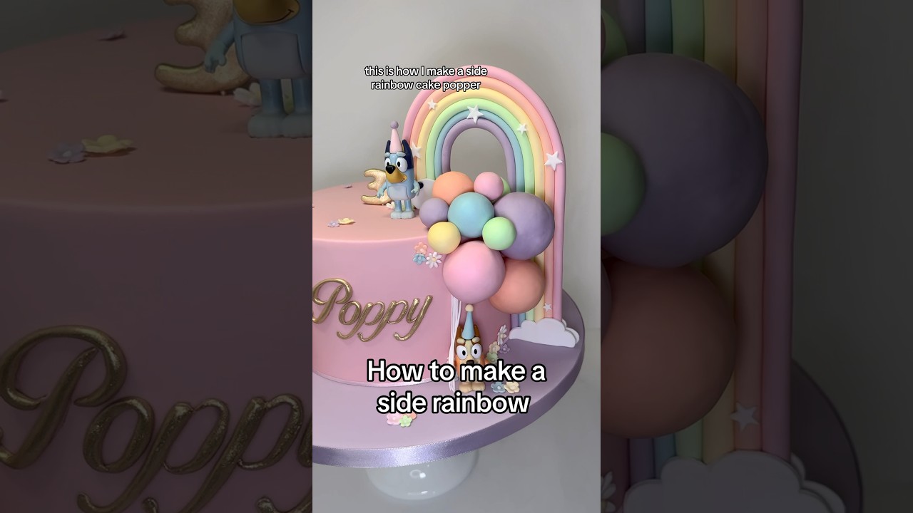How to make a side rainbow cake topper  #howto#rainbowcaketopper#rainbowcake #cakedecorating#rainbow