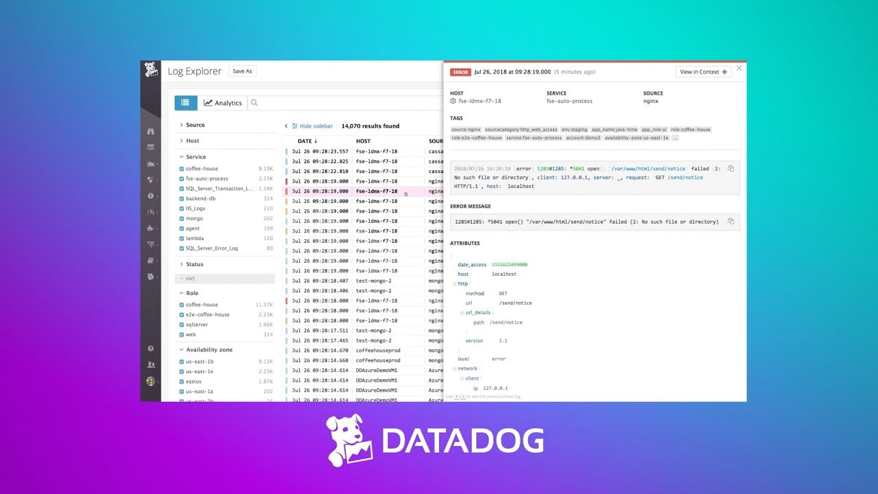 Datadog: Modern log management for cloud-scale applications