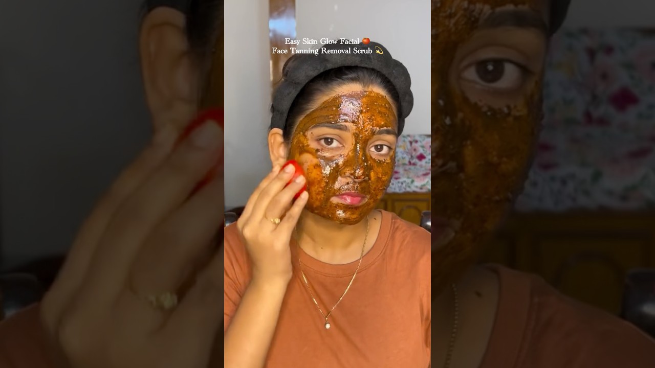 Face Tanning Removal Scrub | Skin Glow Facial At Home #shorts #skincare