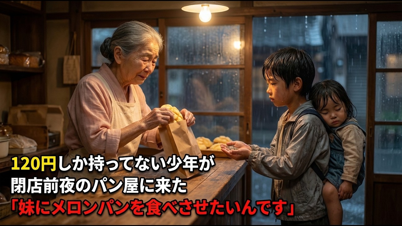 【感動する話】閉店前夜、120円の少年が来た。「妹にメロンパンを…」→15年後パリからの手紙に号泣