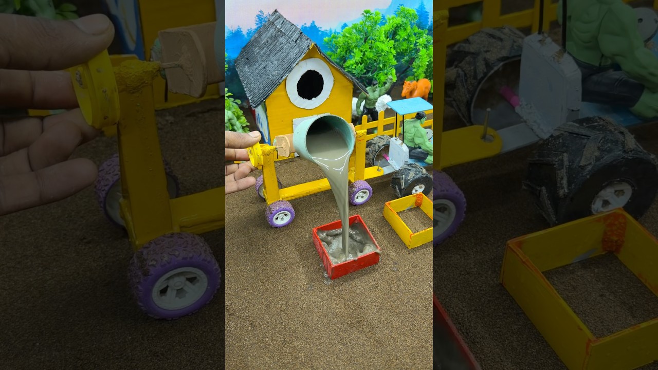 😱🚜Amazing Mini Tractor Pillar Making Machine |Real Working DIY Baige #shorts #youtubeshorts