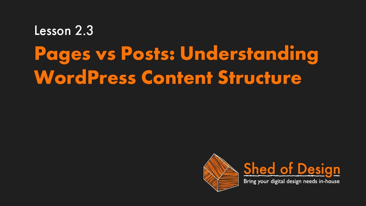 2.3 Pages vs Posts: Understanding WordPress Content Structure