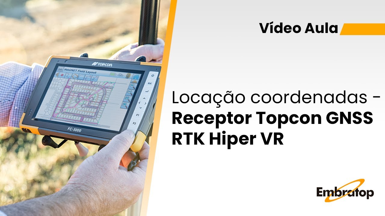 Locação coordenadas - Receptor Topcon GNSS RTK Hiper VR