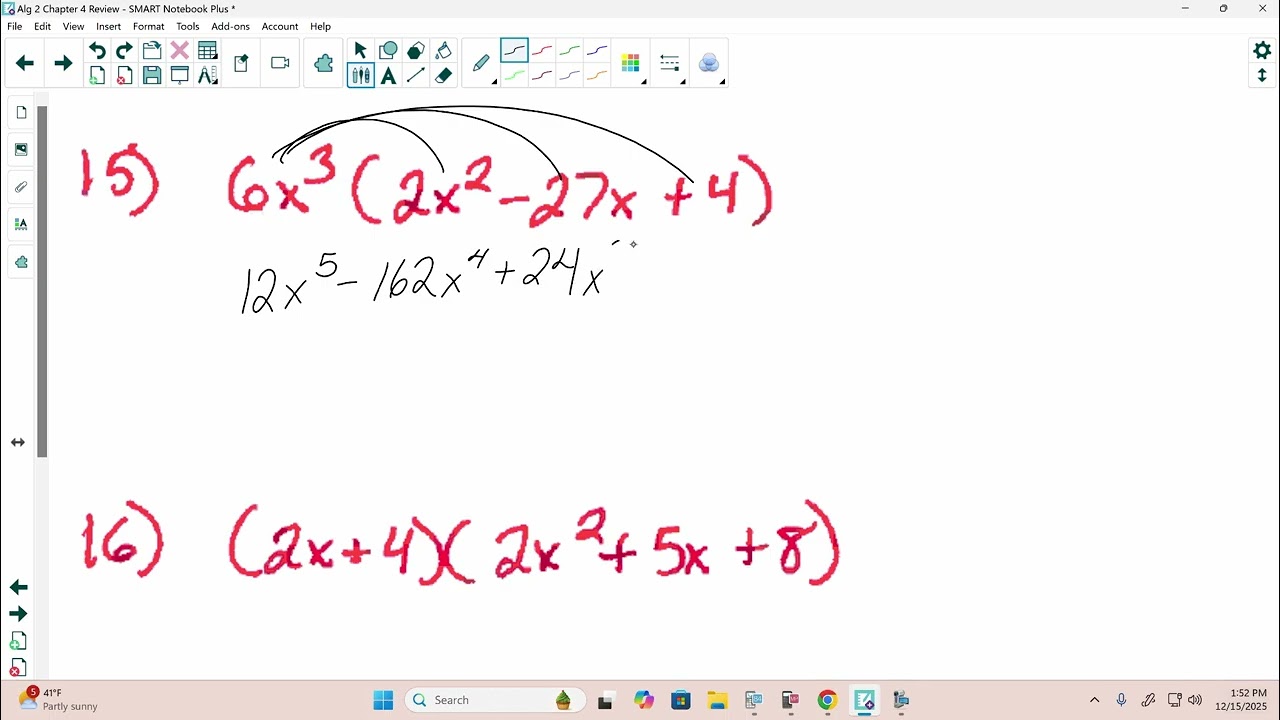 Algebra 2 Chapter 4 Review (1)