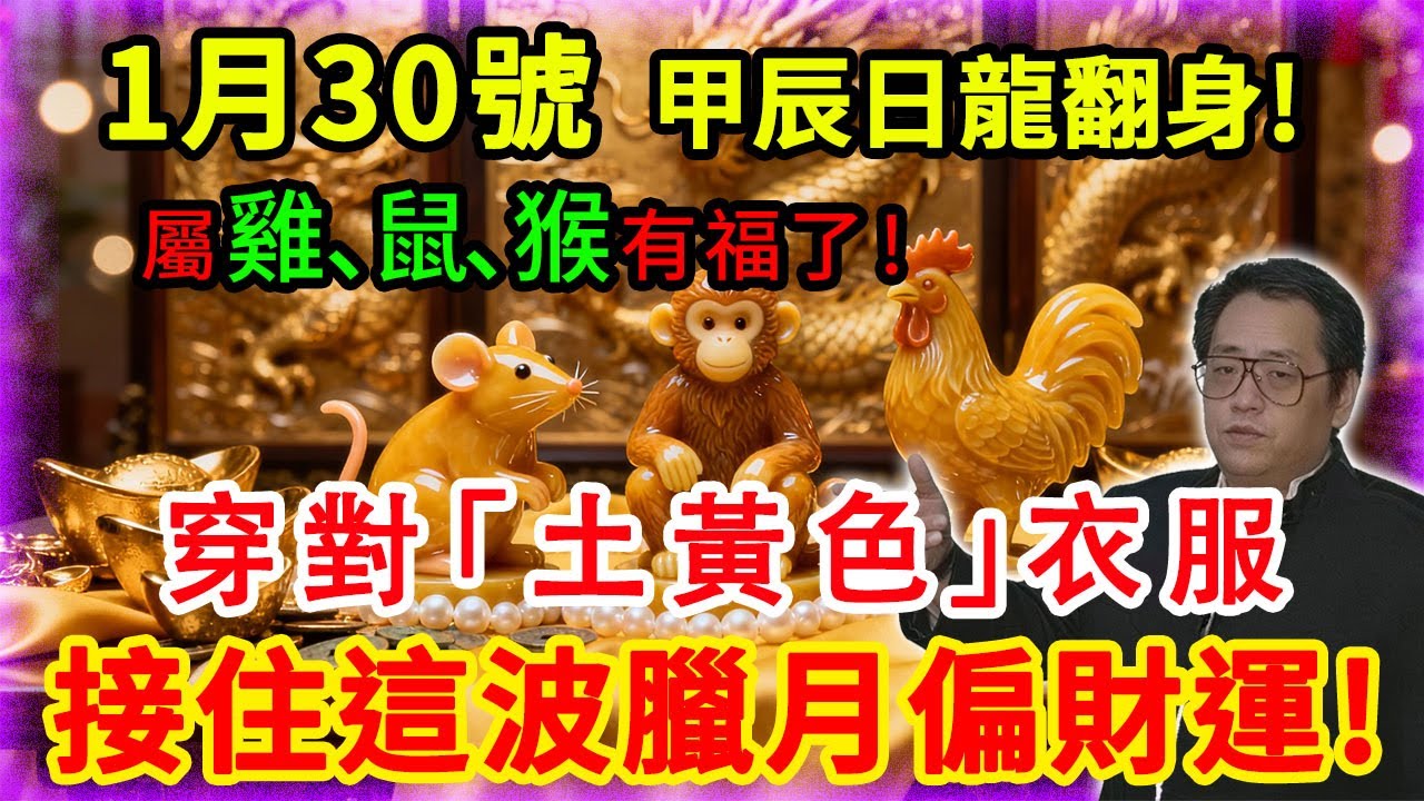屬鼠、屬猴、屬雞的有福了！1月30號，甲辰日龍翻身！穿對「土黃色」衣服，接住這波臘月偏財運！