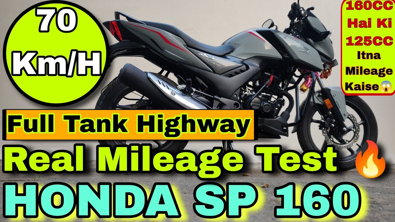 HONDA SP 160 Real Full Tank Mileage Test 🔥(60-70 KM/H) || SP 160 Mileage Test After 3000Km Run#sp160