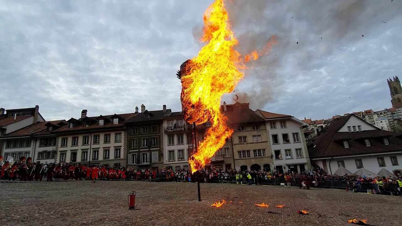 52ème Carnaval des Bolzes 2020, Fribourg. Cortèges et Rababou