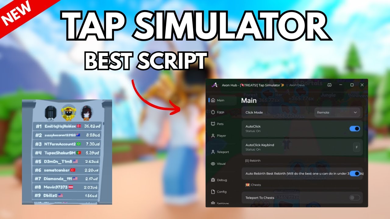 *NEW* Tap Simulator Script - Fast Click, Auto Rebirth, Auto Hatch & More