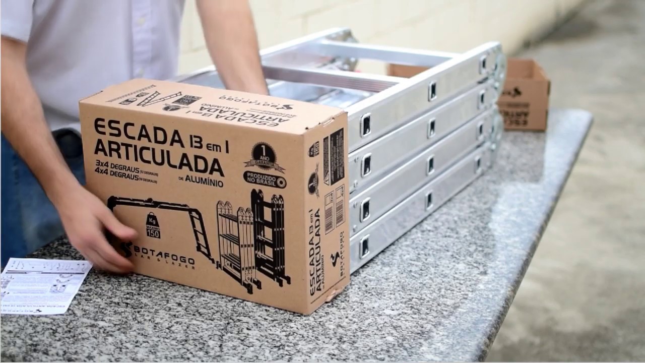 Escada Articulada 13 Posi&ccedil;&otilde;es - 16 Degraus 4x4