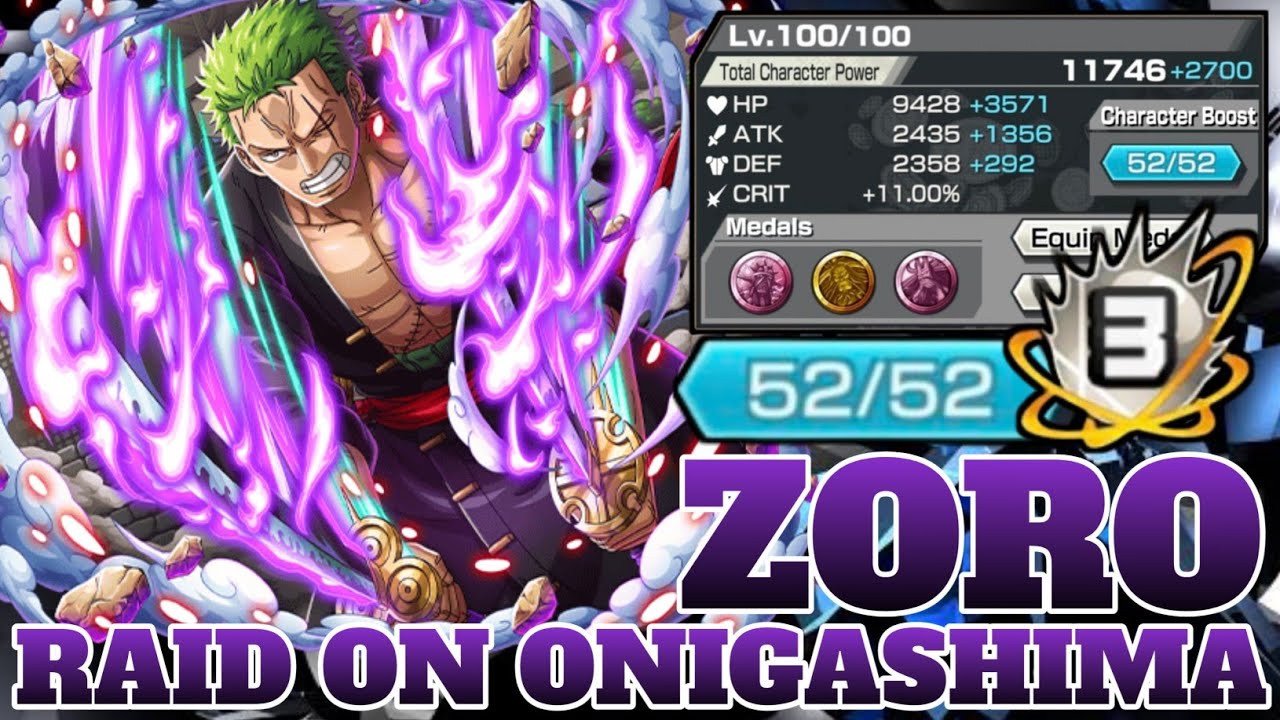 FULL BOOST RAID ON ONIGASHIMA ZORO GAMEPLAY | ONE PIECE BOUNTY RUSH | OPBR