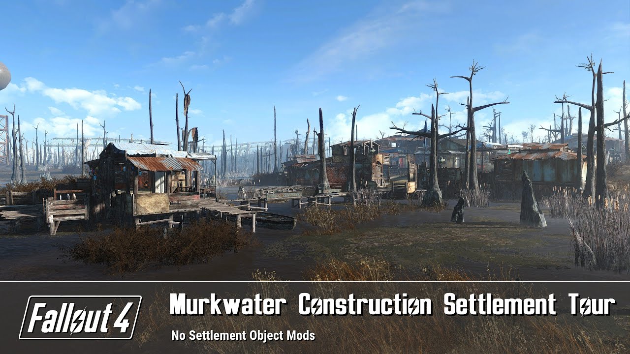 Fallout 4 - Murkwater Construction Site Settlement Build Tour
