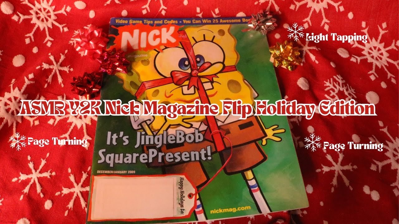 ASMR 2009 Nick Magazine Flip Through Y2K Holiday (No Talking)