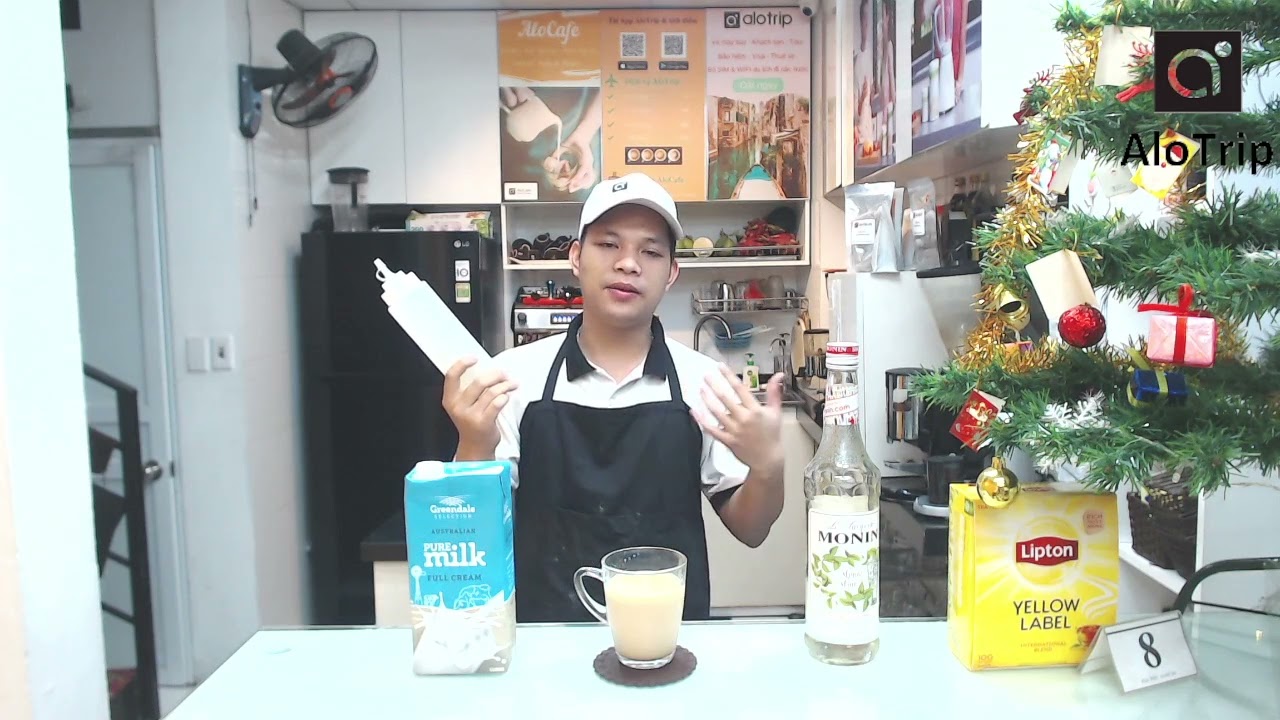 Hướng dẫn làm trà Lipton sữa đá đặc biệt tại AloTrip Cafe