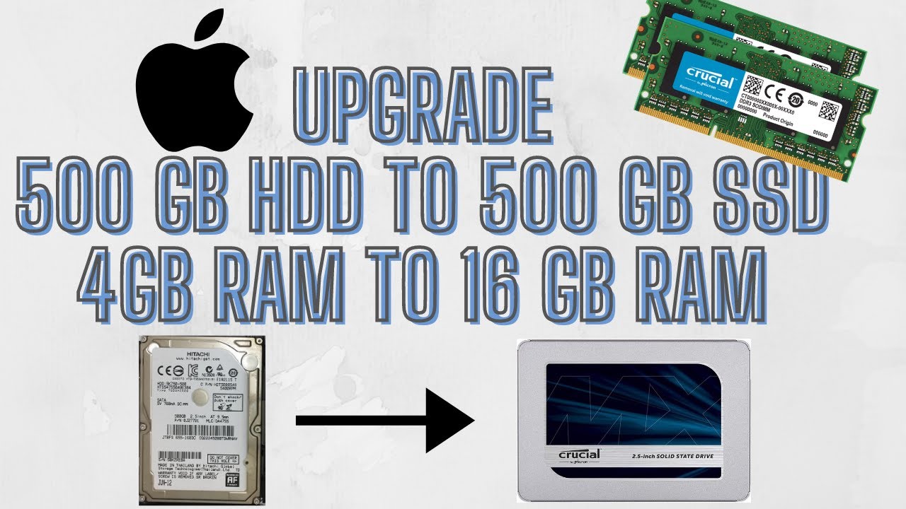Macbook pro Mid-2012  (500Gb HDD, 4Gb) upgrade to (500Gb SSD, 16Gb)