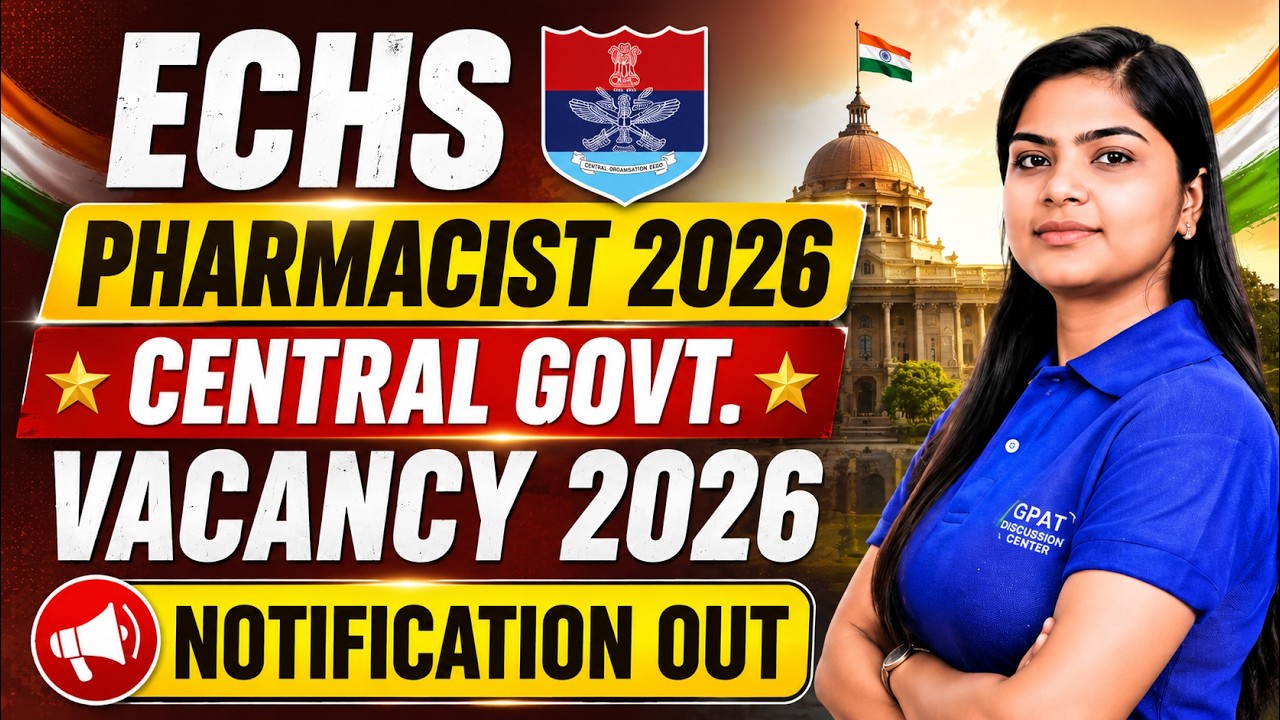 ECHS Pharmacist Recruitment 2026 | Central Govt Pharmacist Vacancy 2026 Notification Out