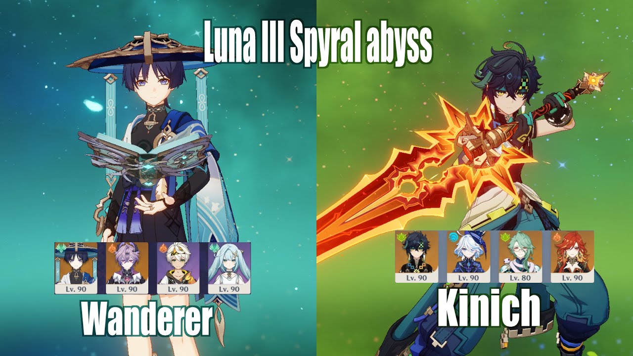 C1 Wanderer durin C2 Kinich Hypercarry | Spiral Abyss Luna III | Genshin Impact