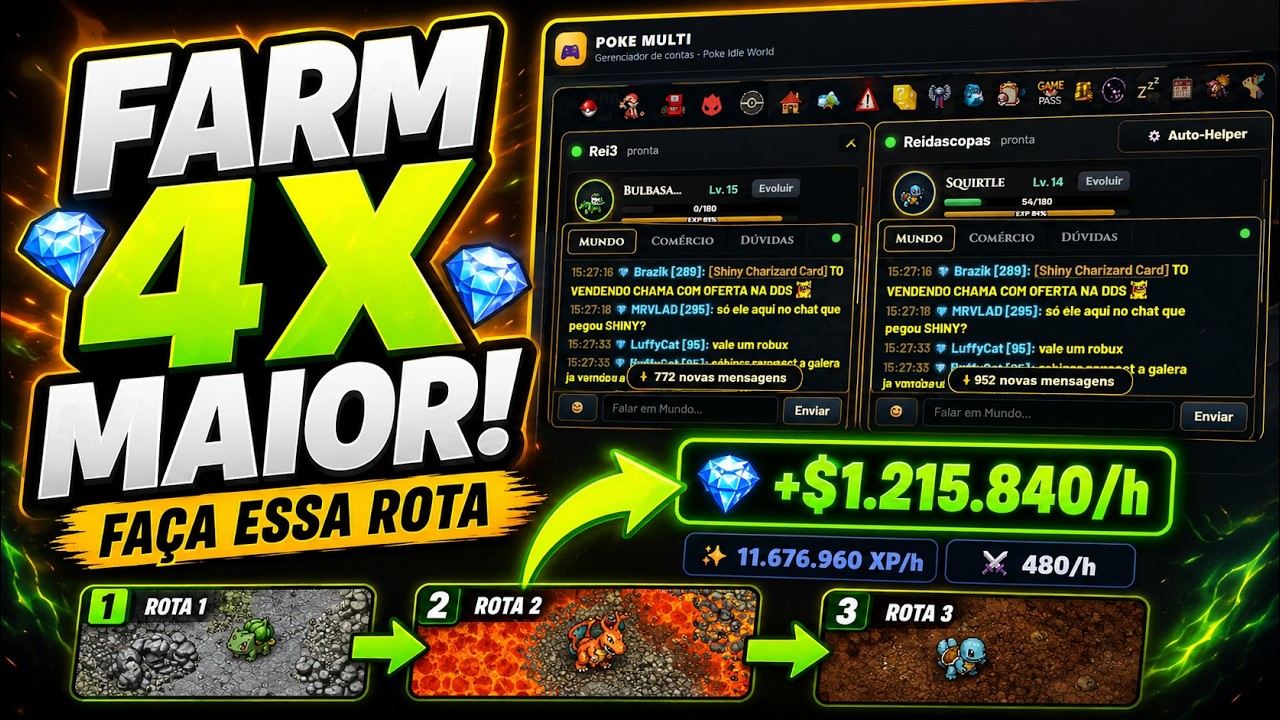 POKETIBIA IDLE: Fa&ccedil;a isso e AUMENTE muito seu FARM de DIAMANTE e dinheiro no JOGO!