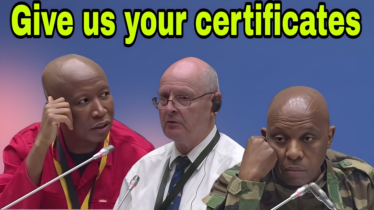 Julius Malema & David Skosana Grilling Paul O'Sullivan with his qualifications.