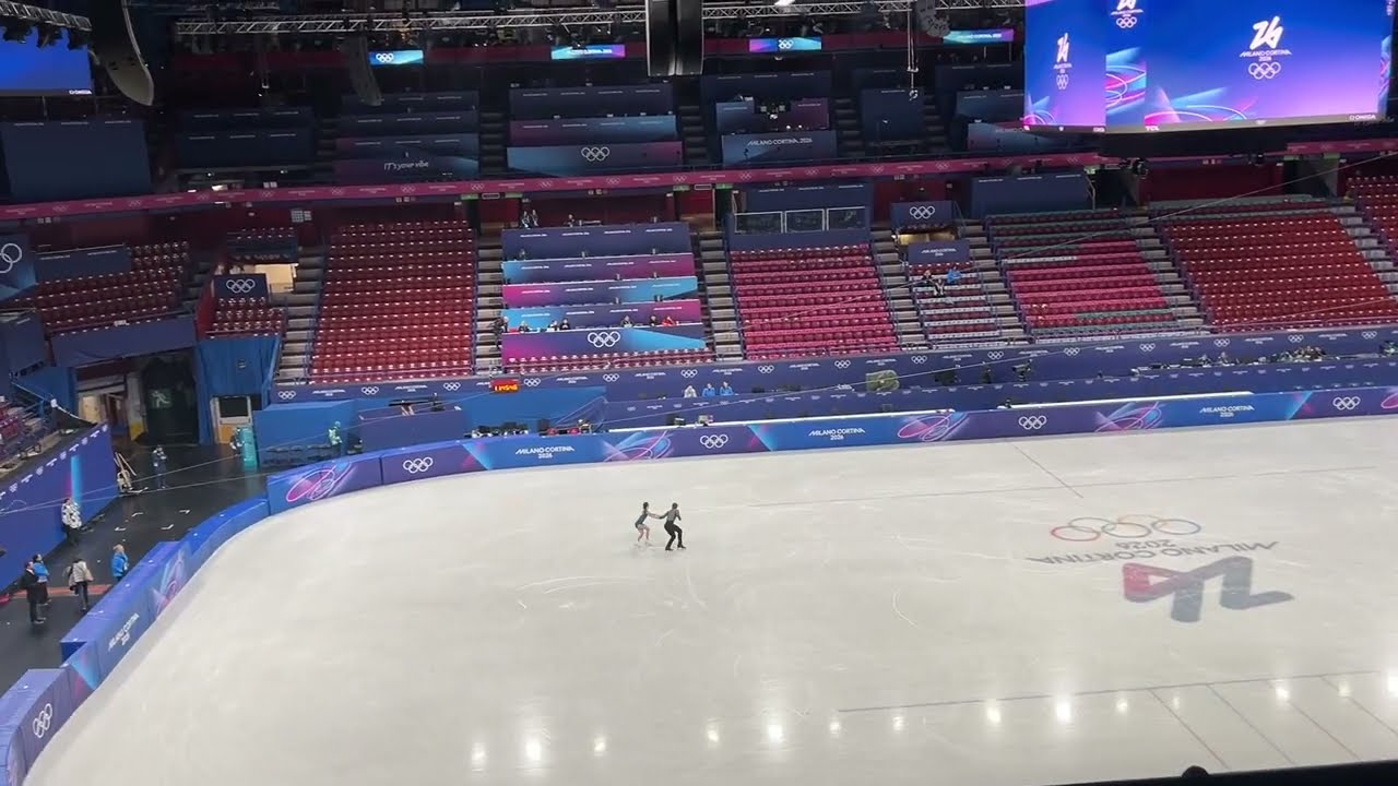 Olimpiadi invernali Milano Cortina 2026, allenamenti di pattinaggio di figura al forum di Assago ￼