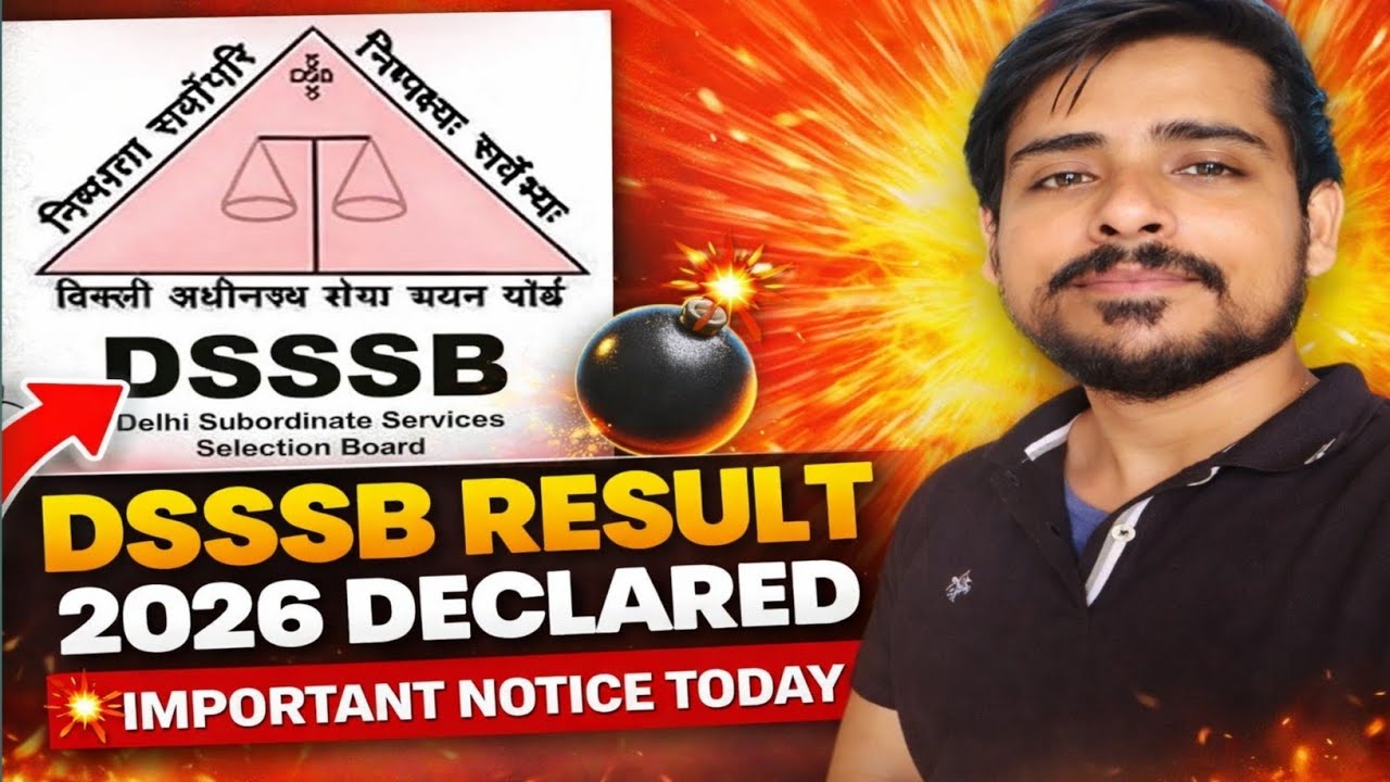 DSSSB PGT exam result 2026 declared💥💥 || important notice for all candidates