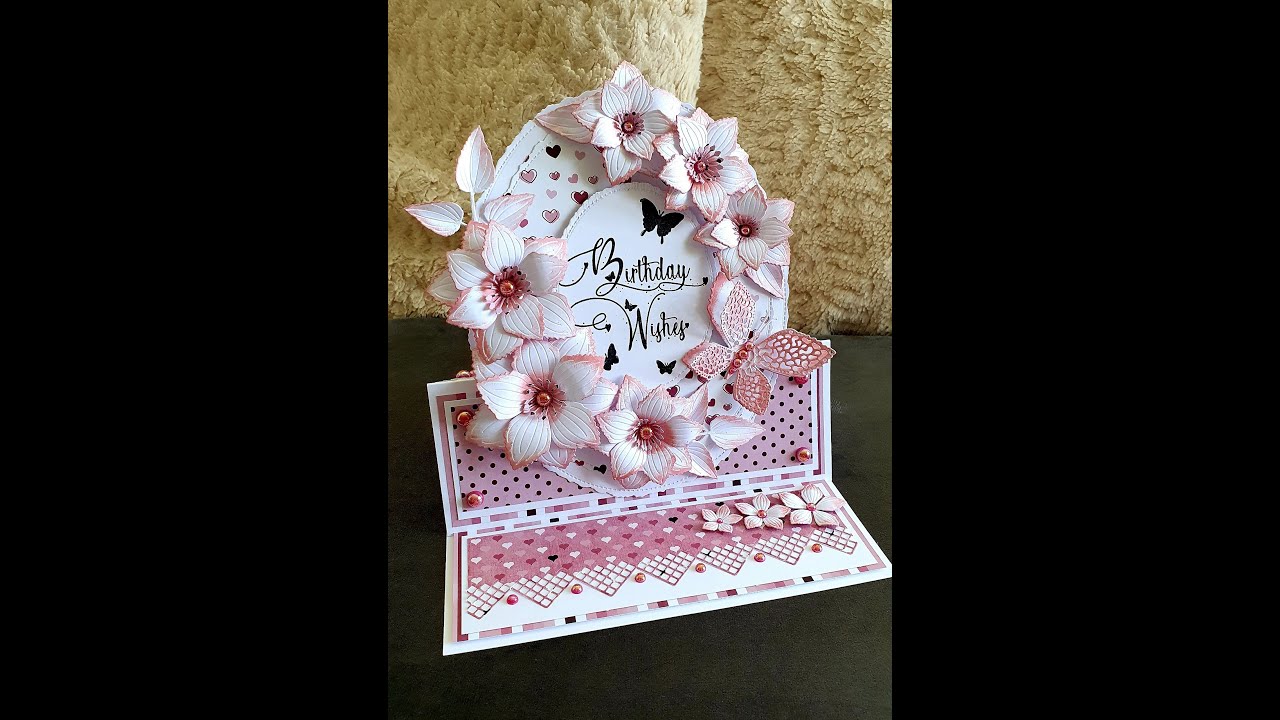 Pink Easel Card using Shabby Collection from Sentimentally Yours