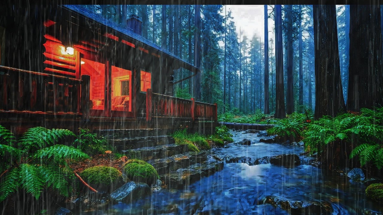 Rain Sounds in a Cozy Forest Bedroom 🌲 | No Music, Pure Sleep Sounds for Deep Sleep - ASMR RAIN