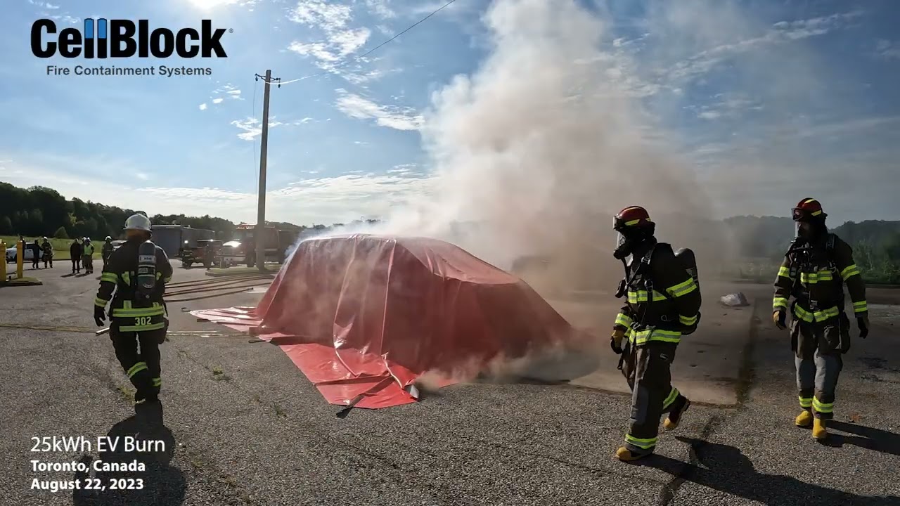 EV Fire Blanket Controls Thermal Runaway