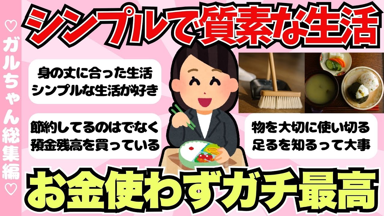 【総集編】質素で身の丈にあった生活をしてる人！シンプルで無駄のない生活が最強すぎる【ガールズちゃんねるまとめ】