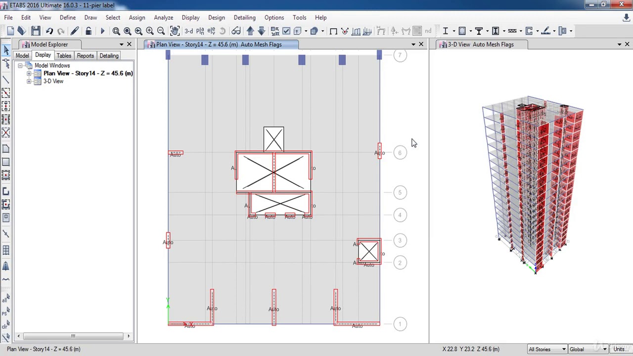 How to assign Assign the Pier labels on Core wall and shear wall in Etabs (012)