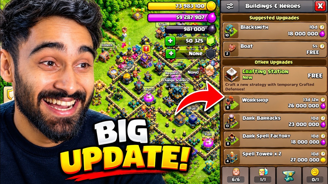 New Menu Update in Clash of Clans.